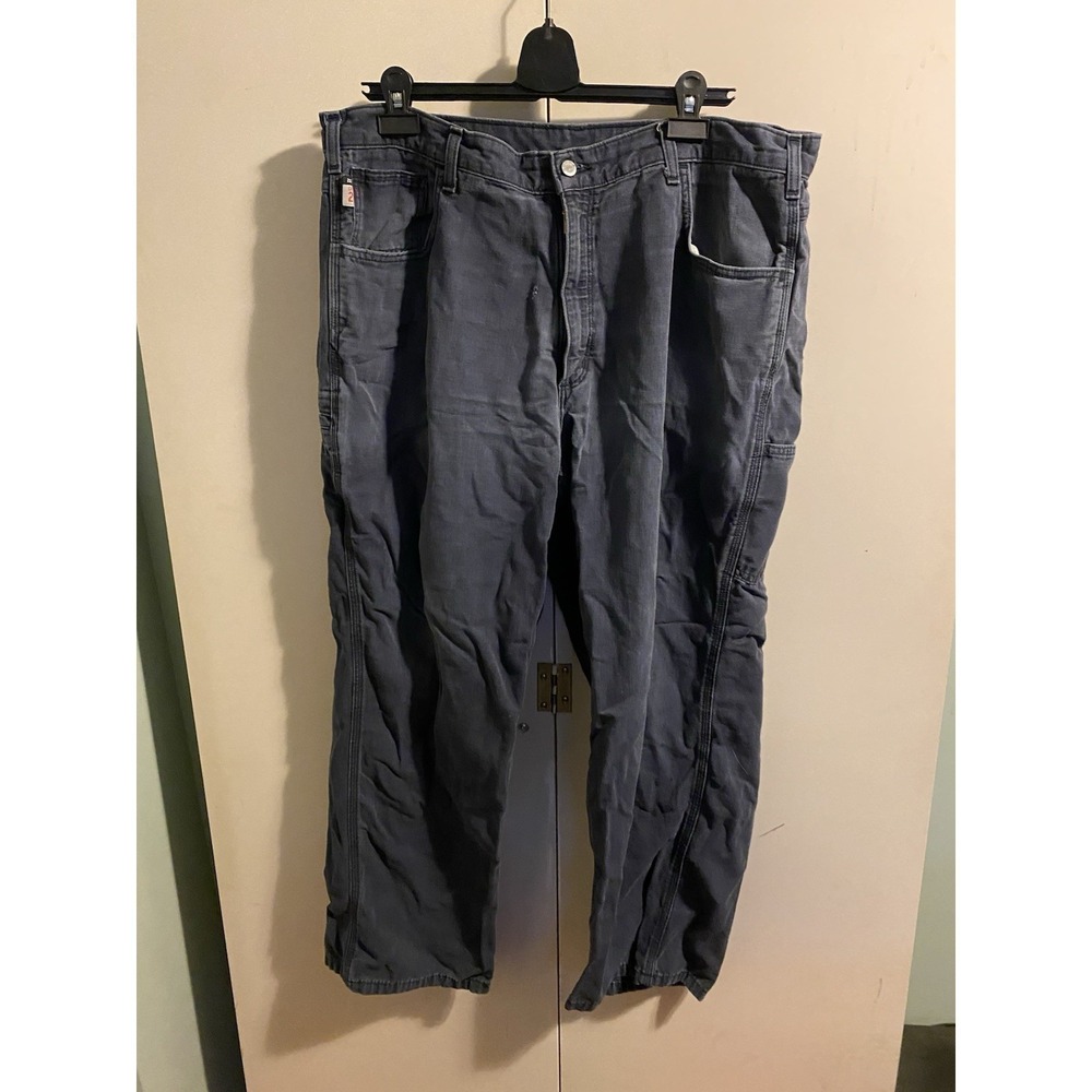 Carhartt FR Canvas Pants Men's Sz 40x32 Navy Loose Fit FRB159 DNY CAT 2 Workwear